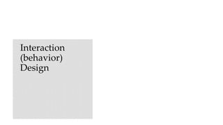 Interaction
(behavior)
Design
 