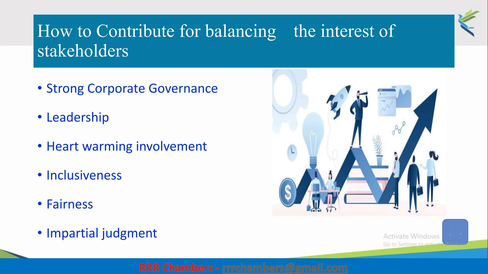 How to Contribute for balancing the interest of
stakeholders
• Strong Corporate Governance
• Leadership
• Heart warming involvement
• Inclusiveness
• Fairness
• Impartial judgment
44
 
