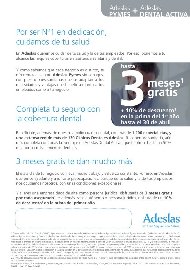 cuadro adeslas 2014 adeslas pymes dental 2014 cuadro adeslas 2014 adeslas pymes dental 2014