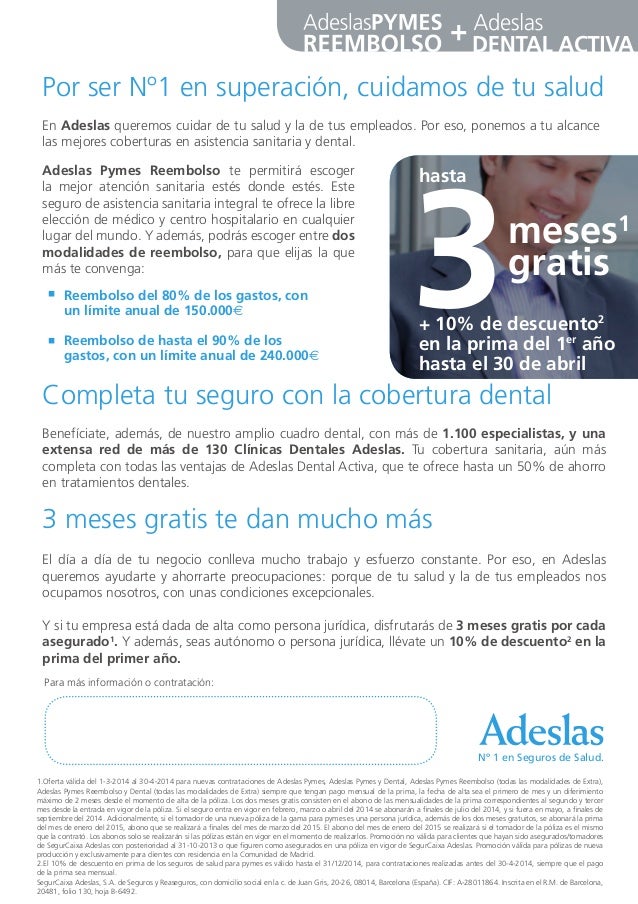 cuadro adeslas 2014 adeslas pymes reembolso dental 2014 cuadro adeslas 2014 adeslas pymes reembolso dental 2014