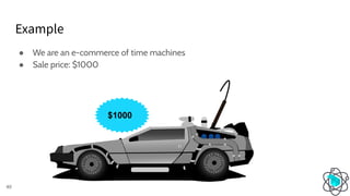 Example
40
● We are an e-commerce of time machines
● Sale price: $1000
$1000
 