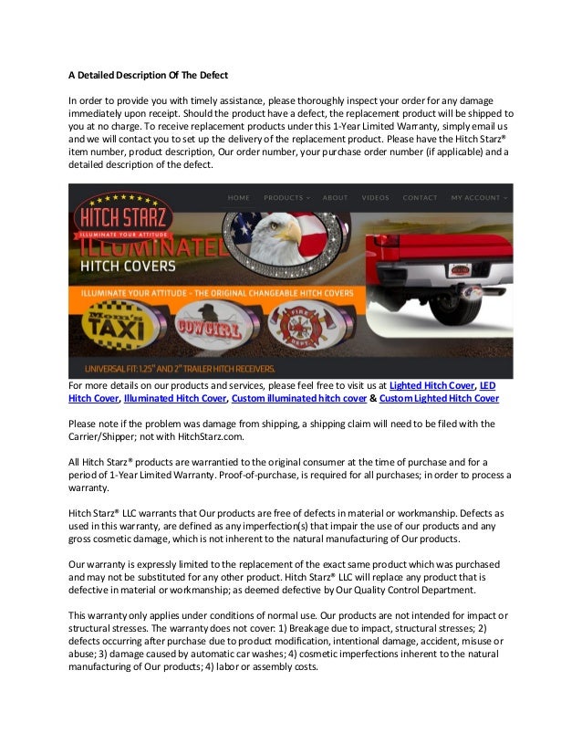 A detailed description of the defect