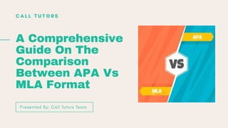 A Comprehensive
Guide On The
Comparison
Between APA Vs
MLA Format
 