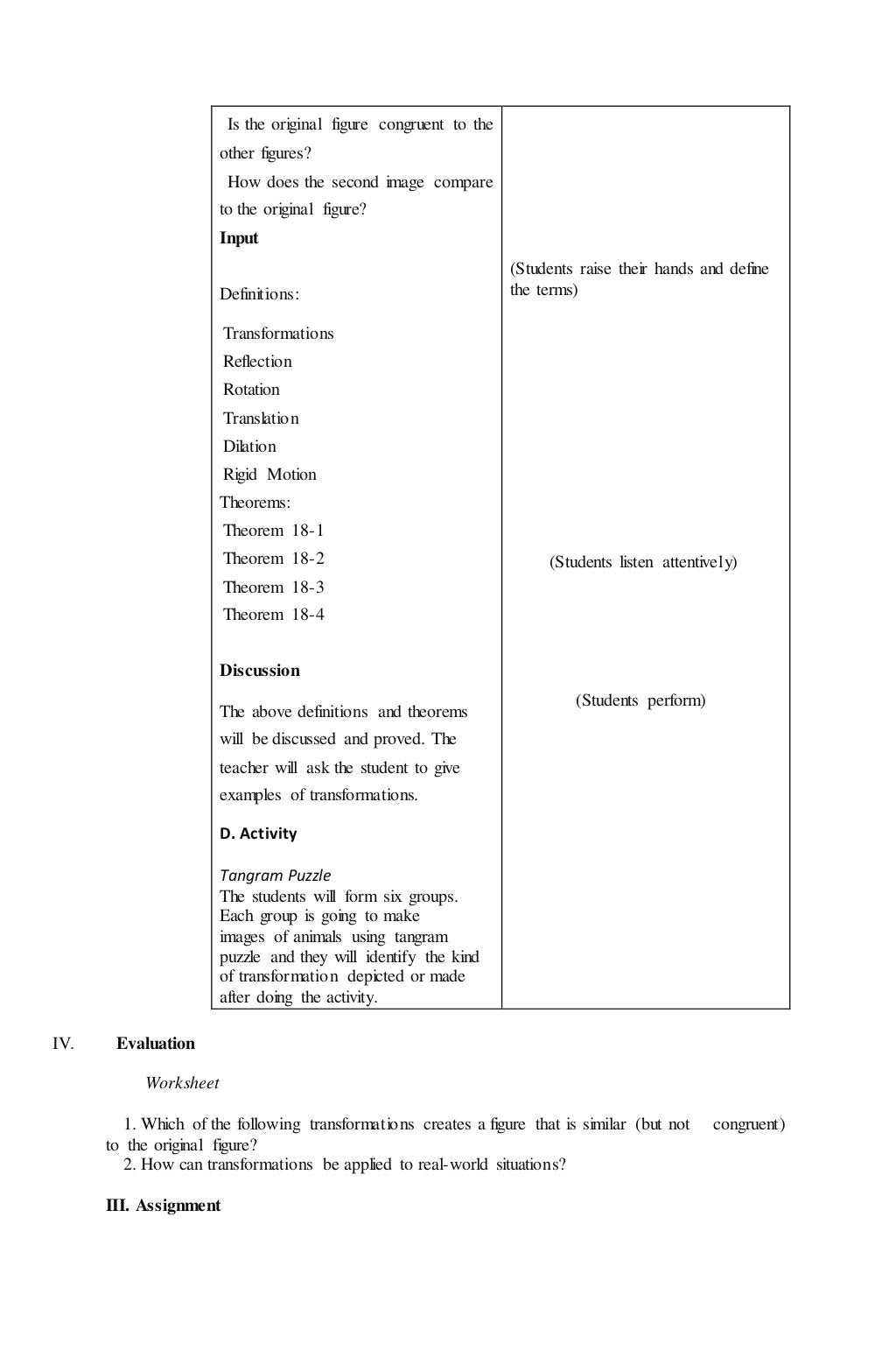 A Detailed Lesson Plan In Mathematics