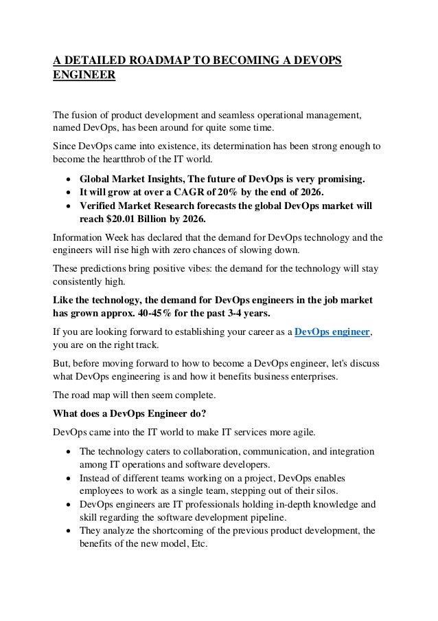 A DETAILED ROADMAP TO BECOMING A DEVOPS ENGINEER | PDF