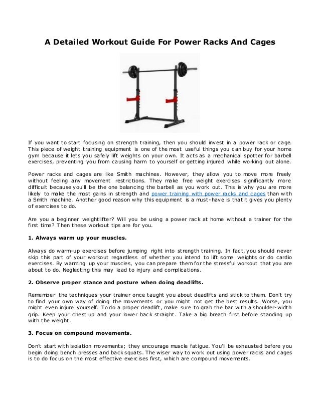 A Detailed Workout Guide For Power Racks And Cages