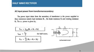HALF WAVERECTIFIER
AC input power from transformersecondary:
28
 
