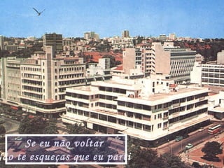 Se eu não voltar
Não te esqueças que eu parti
 