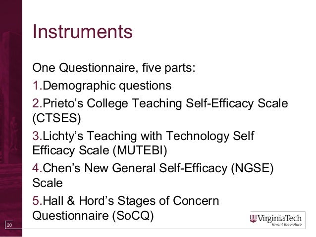 Relationship of Self-Efficacy to Stages of Concerns in the 