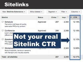 Sitelinks
Not your real
Sitelink CTR
 