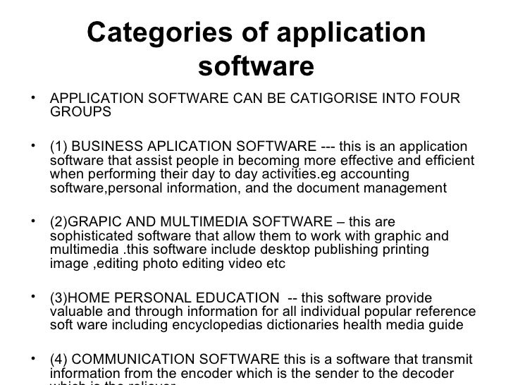 application software categories application software categories