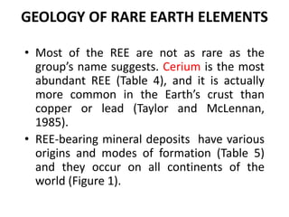 Application of Rare Earth Elements in Geological Studies | PPTX