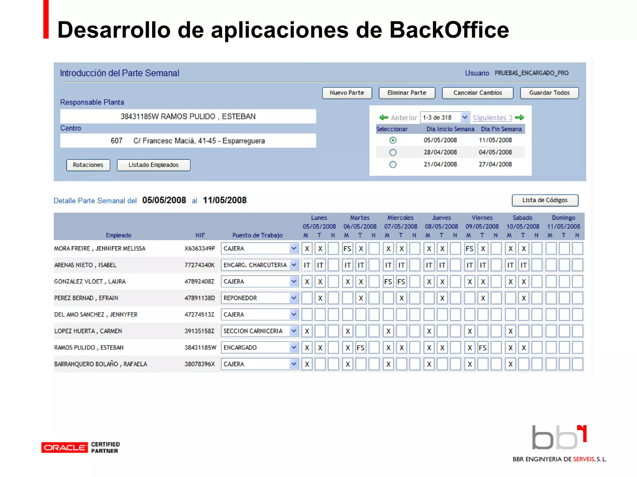 Desarrollo de aplicaciones de BackOffice 