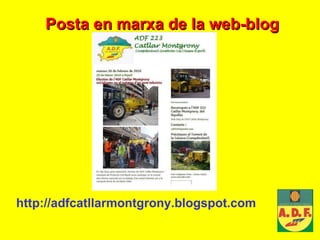 Posta en marxa de la web-blog   http://adfcatllarmontgrony.blogspot.com 