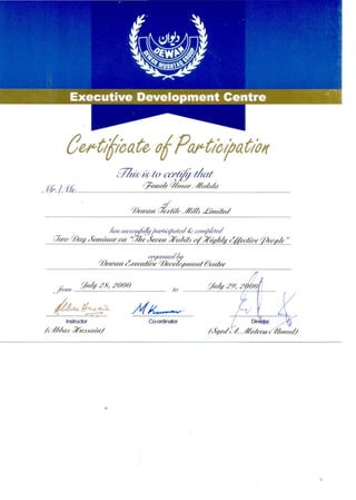 Certificate of Participation-Seminar