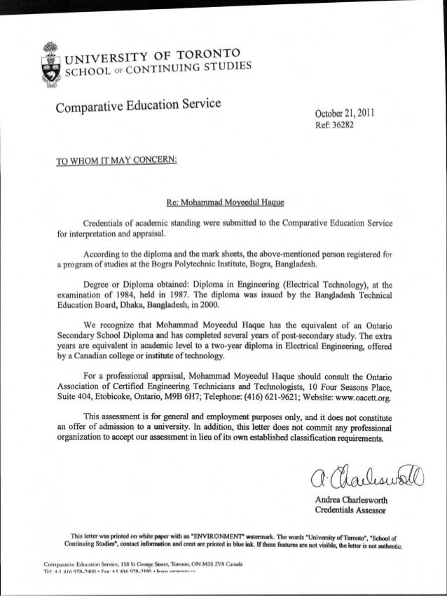 Comparative Education Service University Of Toronto School Of