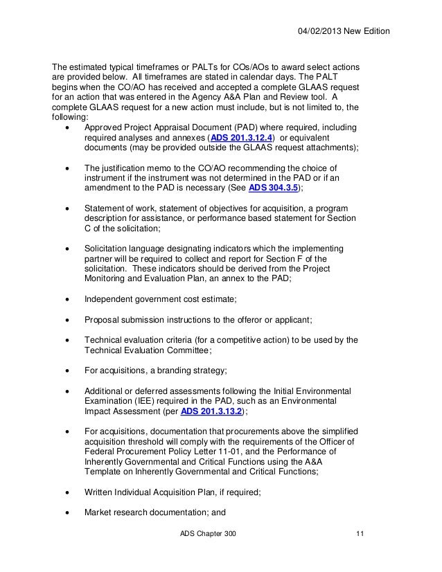 ads 300 ofpp policy letter 11 01
