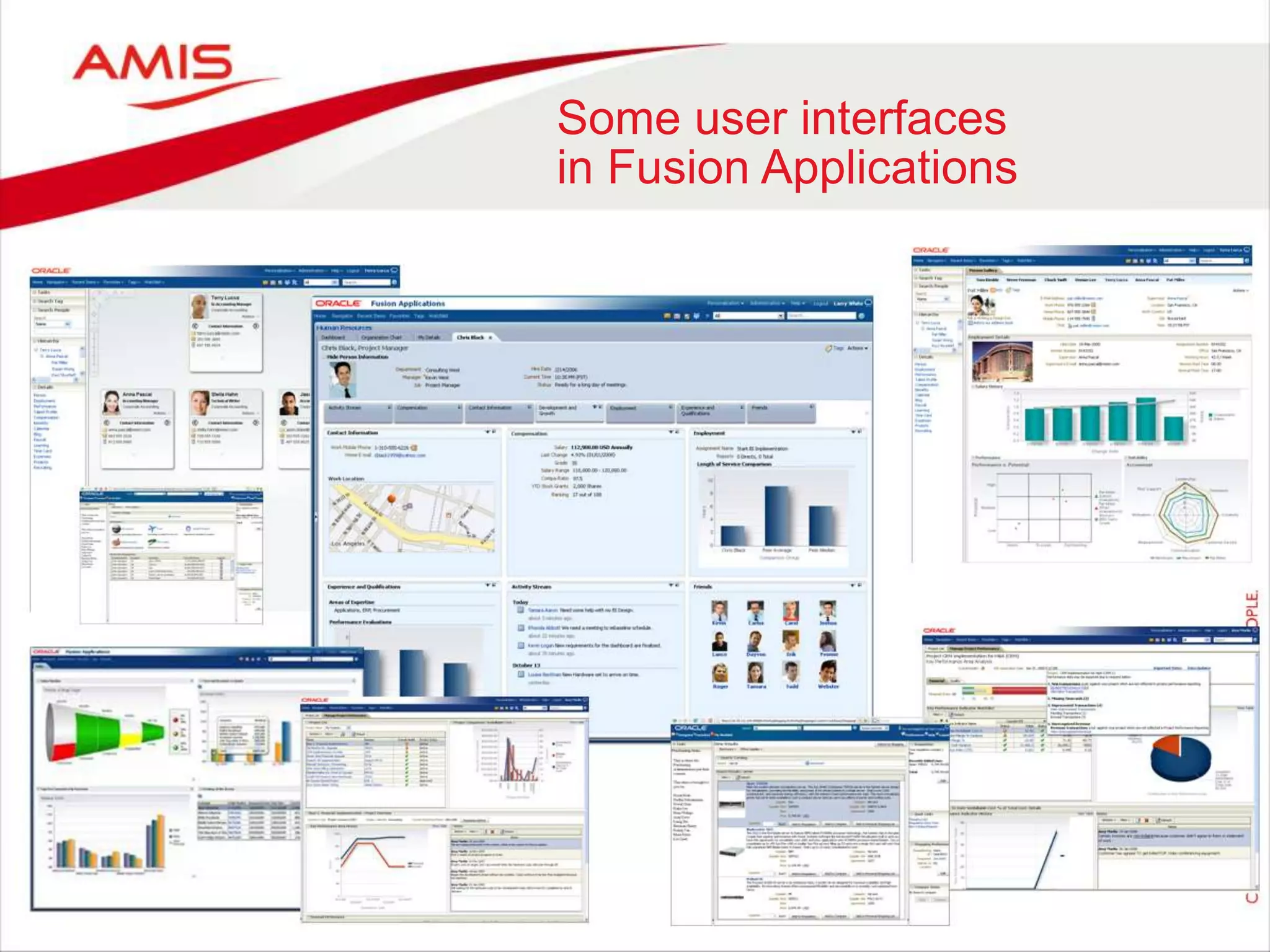 Some user interfaces
in Fusion Applications
 