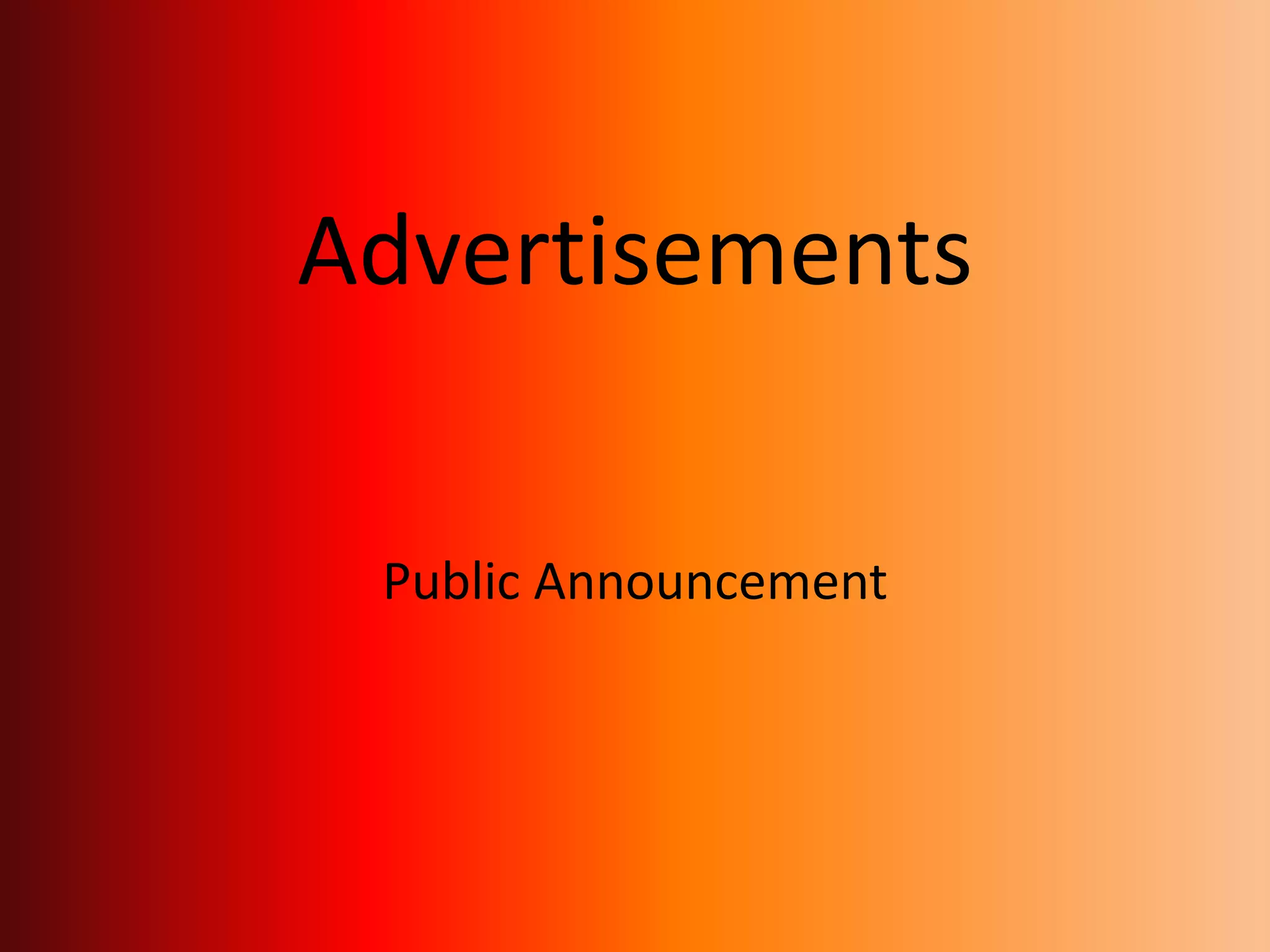Advertisements
Public Announcement
 