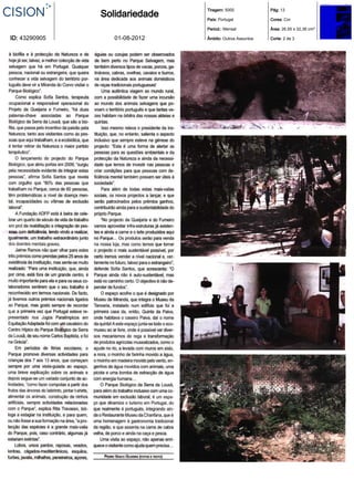 Tiragem: 5000             Pág: 13
               Solidariedade   País: Portugal            Cores: Cor

                               Period.: Mensal           Área: 26,55 x 32,36 cm²

ID: 43290905      01-08-2012   Âmbito: Outros Assuntos   Corte: 2 de 3
 