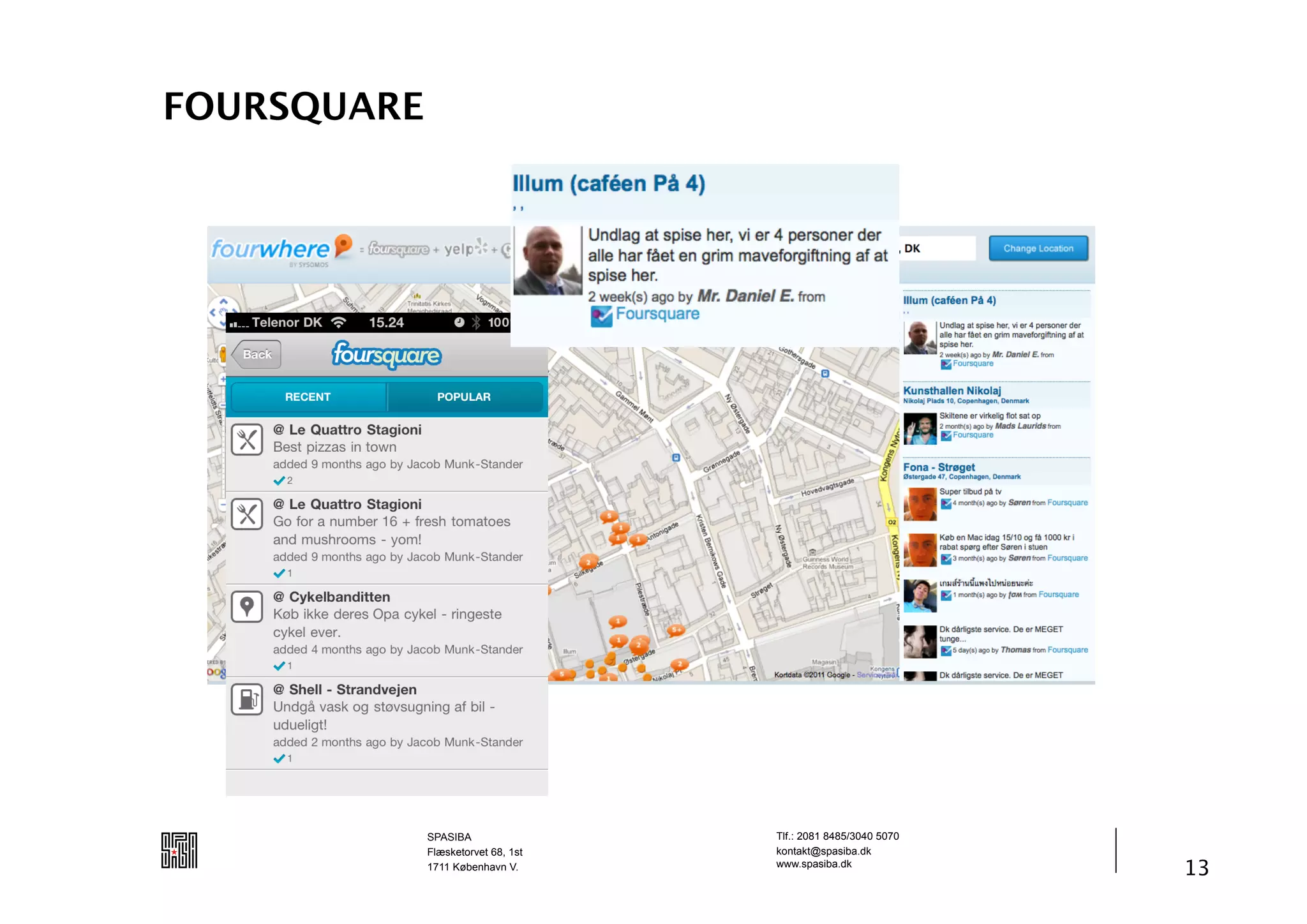 FOURSQUARE




             SPASIBA                Tlf.: 2081 8485/3040 5070
             Flæsketorvet 68, 1st   kontakt@spasiba.dk
             1711 København V.      www.spasiba.dk
                                                                13
 