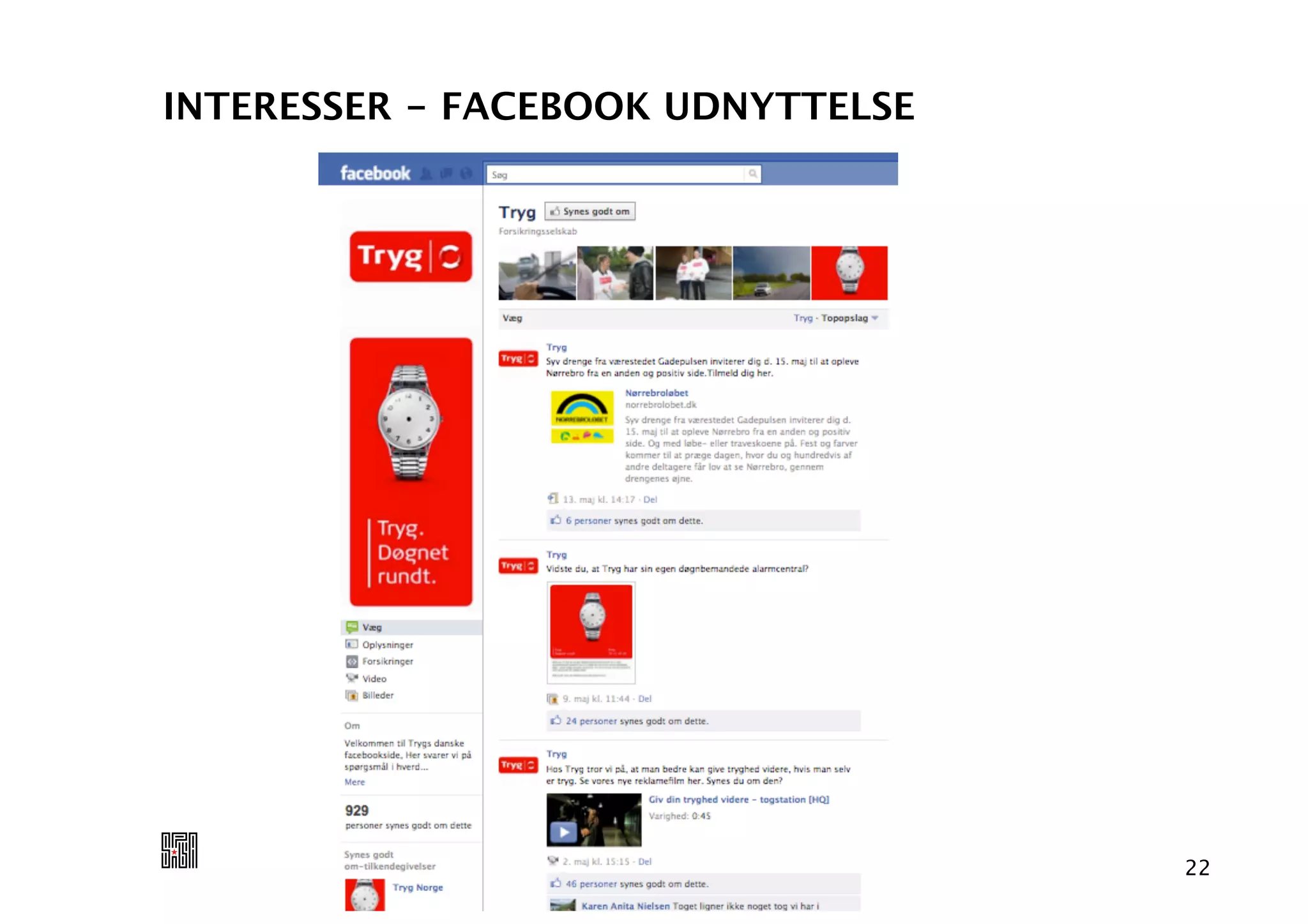 INTERESSER - FACEBOOK UDNYTTELSE




                                   22
 