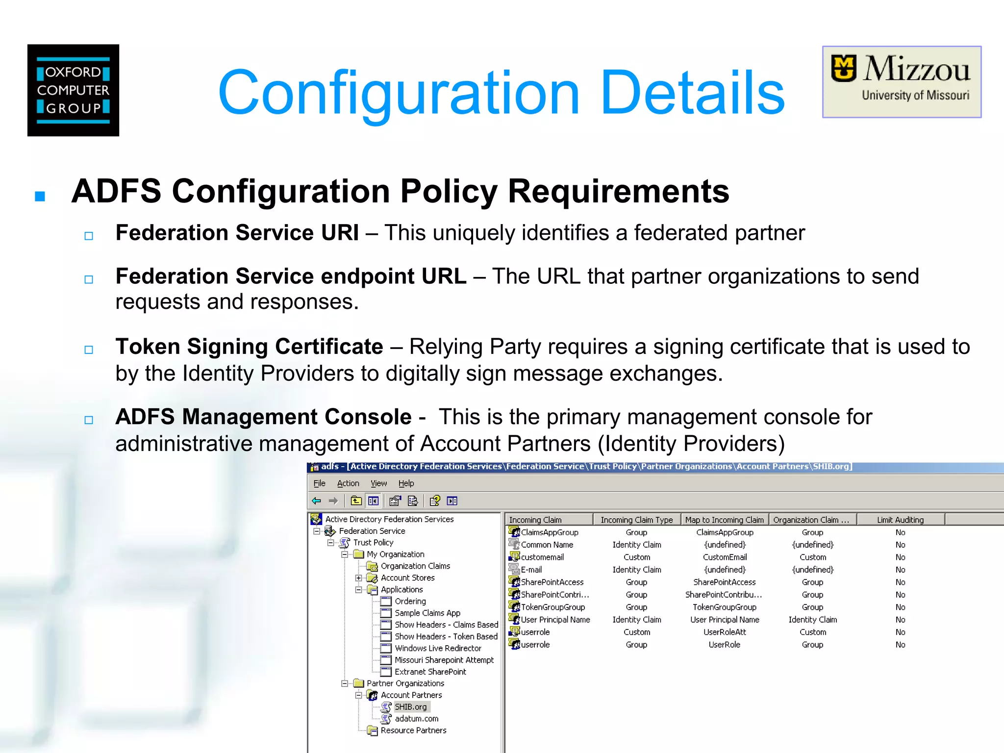 Adfs Shib Interop Um Oxford