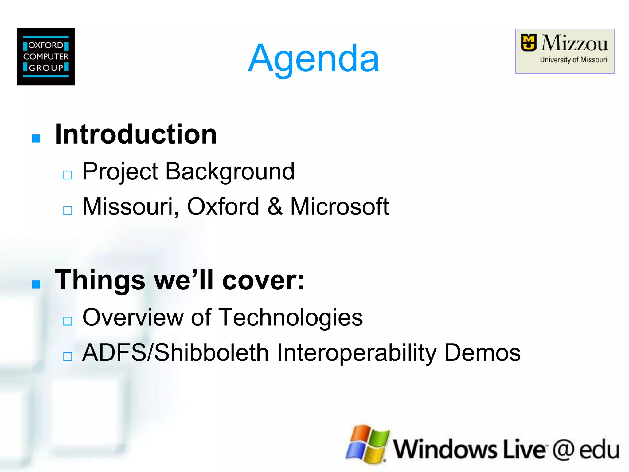 Adfs Shib Interop Um Oxford