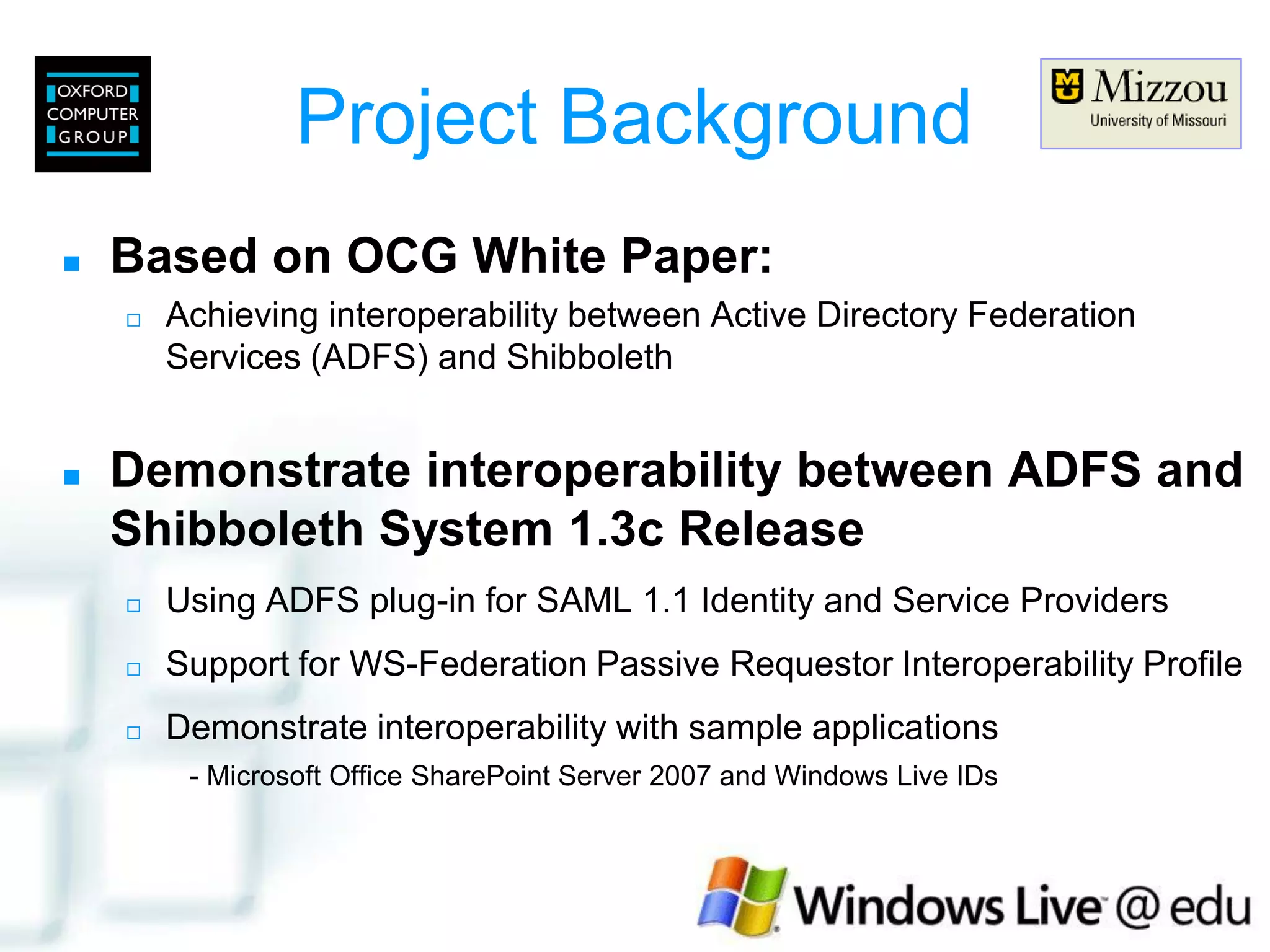 Adfs Shib Interop Um Oxford