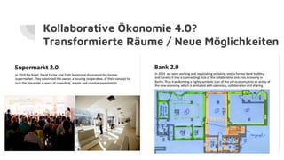 Kollaborative Ökonomie 4.0?
Transformierte Räume / Neue Möglichkeiten
 