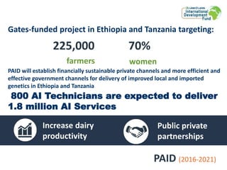 Public Private Partnership for Artificial Insemination (PAID): Improving genetics through sustainable partnerships