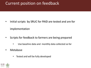 ADGG Update—Feedback, status and plans