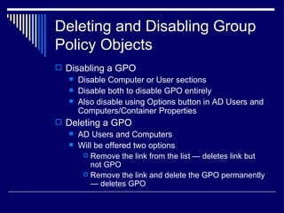 Ad Computer Object Disable Ad group policy1 | PPT
