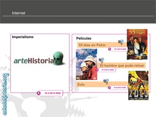 Internet

Imperialismo

Películas
55 días en Pekín
IR A ESTA WEB

El hombre que pudo reinar
IR A ESTA WEB

Zulu
IR A ESTA WEB

IR A ESTA WEB

 