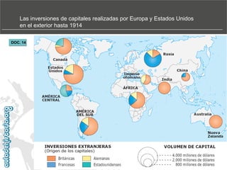Las inversiones de capitales realizadas por Europa y Estados Unidos
en el exterior hasta 1914
DOC. 14

 