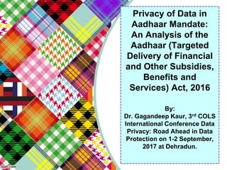 The Aadhaar Act, 2016 | PDF
