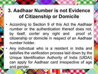 The Aadhaar Act, 2016 | PDF