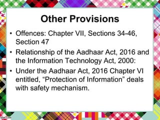 The Aadhaar Act, 2016 | PDF