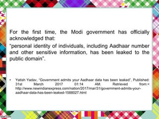 The Aadhaar Act, 2016 | PDF
