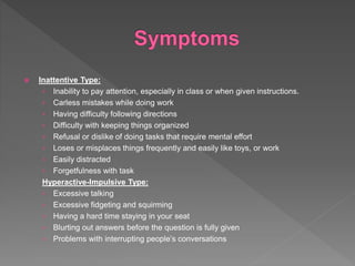 Attention deficit hyperactive disorder | PPTX