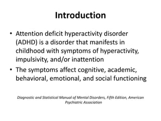 ADHD - Attention deficit hyperactivity disorder | PPTX