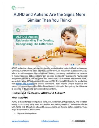 ADHD and Autism: How to Identify the Difference? | PDF