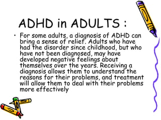Attention deficit hyperactivity disorder (ADHD) | PPT