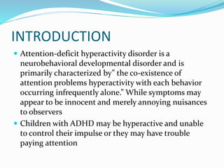 Adhd ppt | PPTX