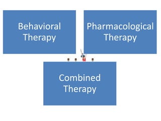Behavioral
Therapy
Pharmacological
Therapy
Combined
Therapy
 