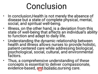 Explain about illness it's effects and difference with sickness | PDF