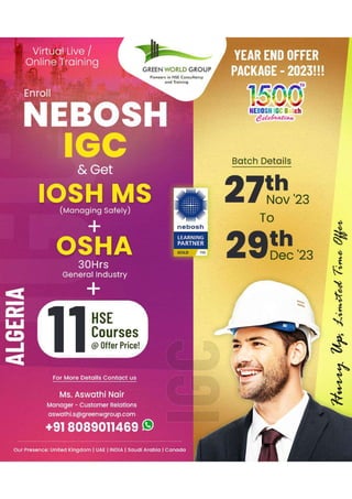 Adhere the Most Iconic Nebosh Course in Algeria With Green World Group.pdf