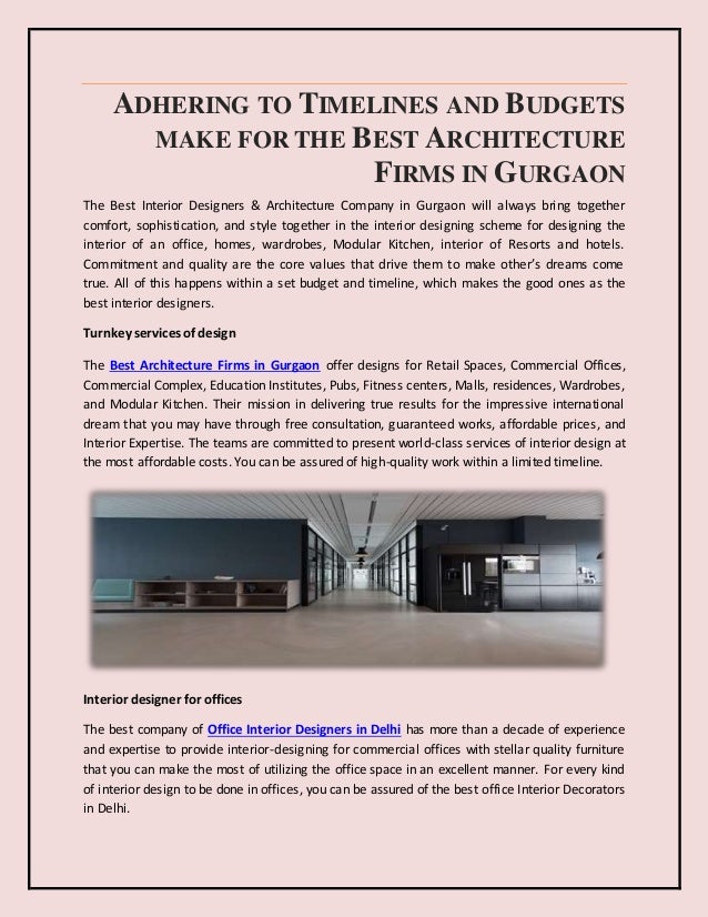 Best Architecture Firms in Gurgaon