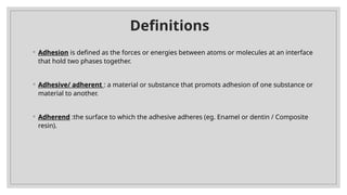 Adhesion in Dentistry / Dr.Omar Tariq.pptx