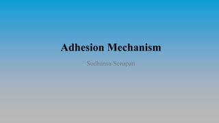 Sudhansu Senapati
Adhesion Mechanism
 